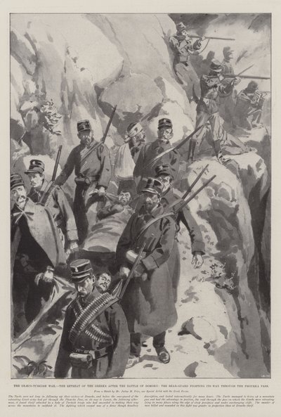 The Graeco-Turkish War, the Retreat of the Greeks After the Battle of Domoko, the Rear-Guard Fighting Its Way Through the Phourka Pass by William Barnes Wollen